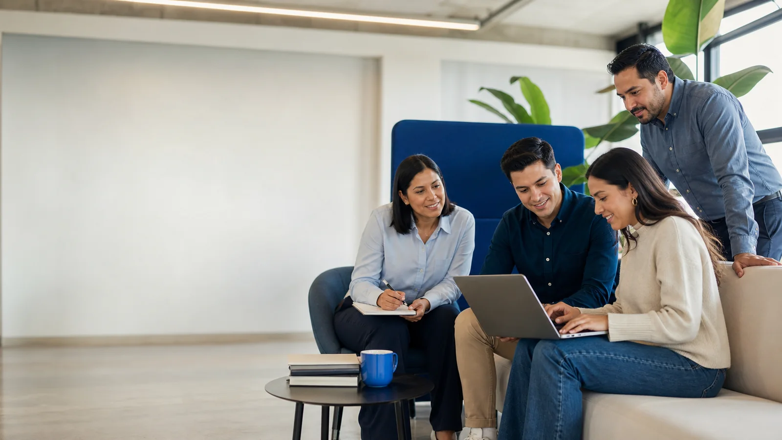 Personas latinoamericanas participando en una sesión práctica de preparación laboral